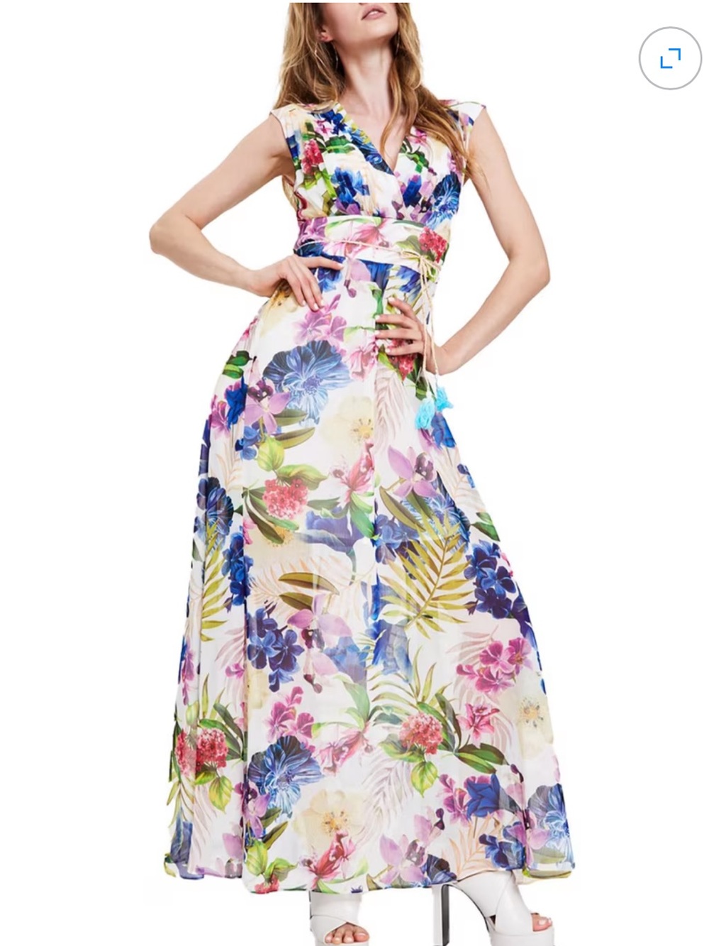 NWT $158 • Guess • Maxi Dress • Gilda • Floral Print • Small